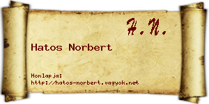 Hatos Norbert névjegykártya